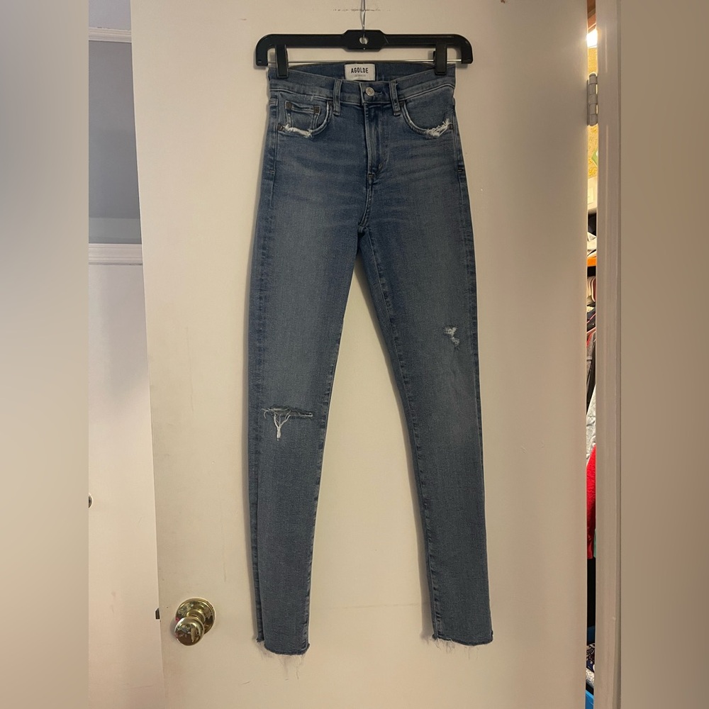 AGOLDE Sophie Mid Rise Skinny women's Jeans tame blue size 25‎